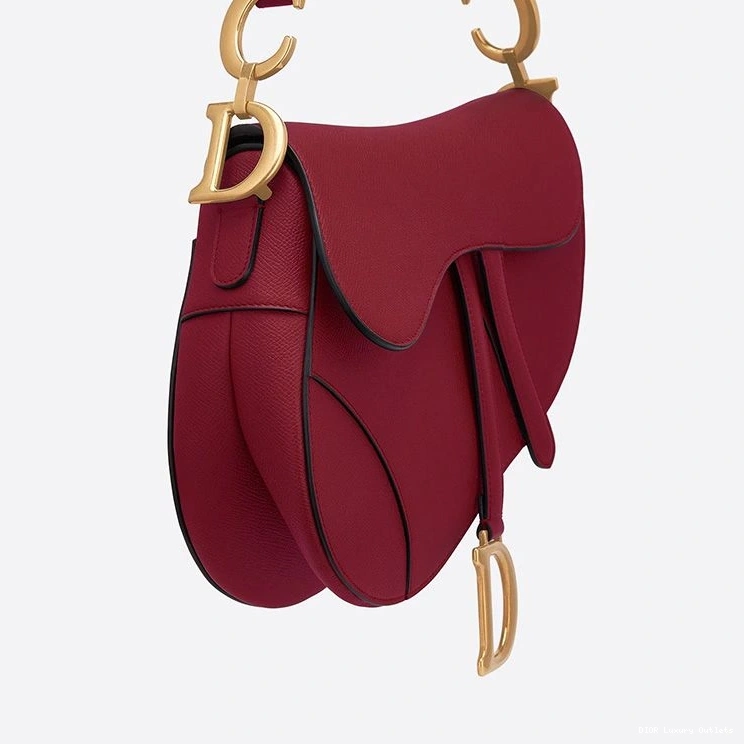Cheap Bag Calfskin Red Dior Grained Saddle 0720 Luxury